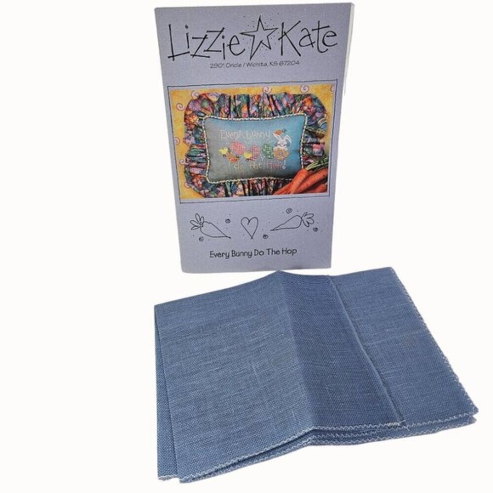 Lizzie Kate Every Bunny Do The Hop Easter Cross Stitch Pattern‎ and Linen Fabric